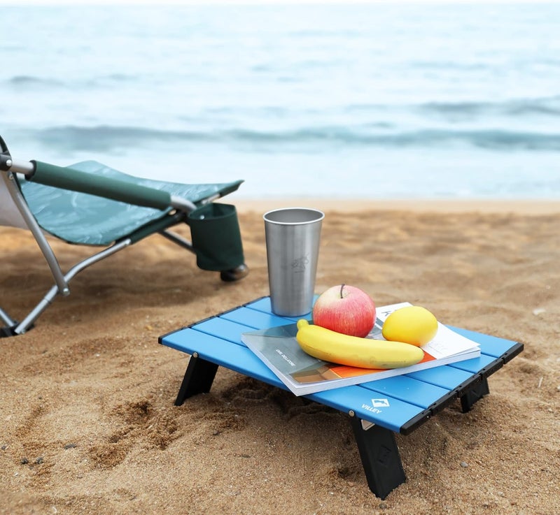 VILLEY Portable Mini Folding Beach Table, Ultralight Aluminum Side Table with Carry Bag for Camping, Picnics, and Outdoor Activities - Image 2